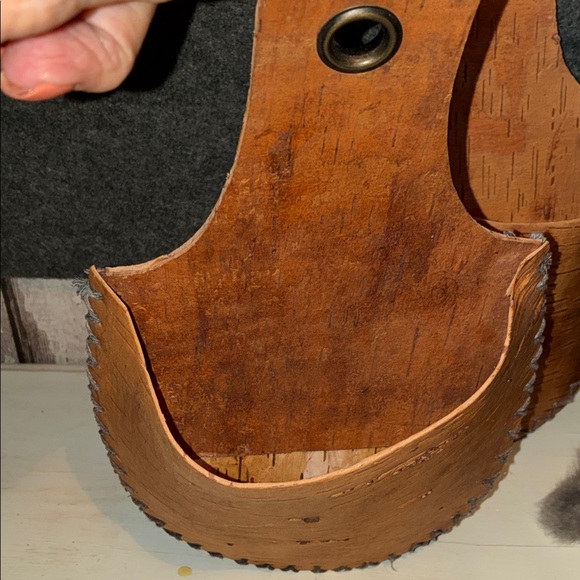 Rustic Birch Wood Wall Pockets - Picture 3 of 3